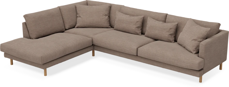 Harper - 3-sits soffa med divan vänster - Brun