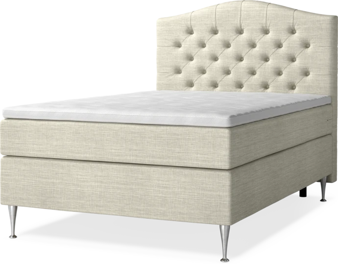 New York, Kontinentalsäng, enkelsäng med bäddmadrass, sängben och sänggavel välvd