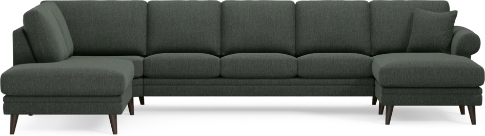 Eden - 3-sits soffa med divan vänster och schäslong höger - Grön