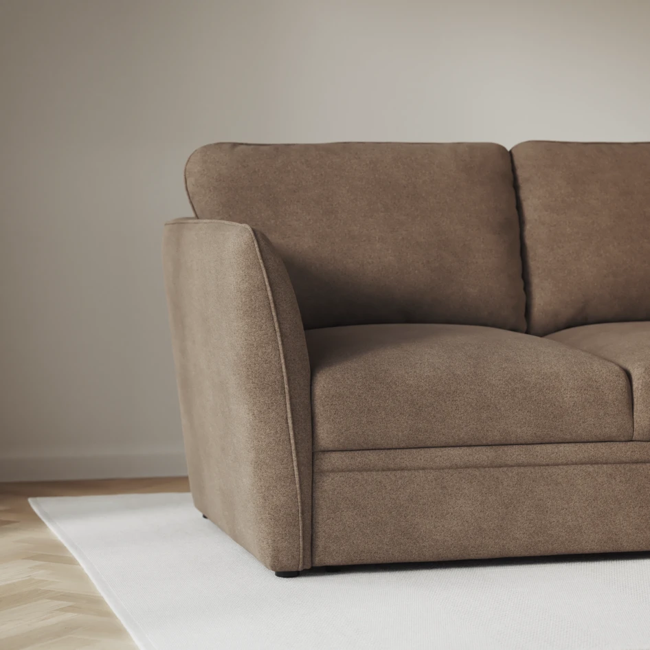 Öland - Bäddsoffa med schäslong vänster och divan höger - Brun