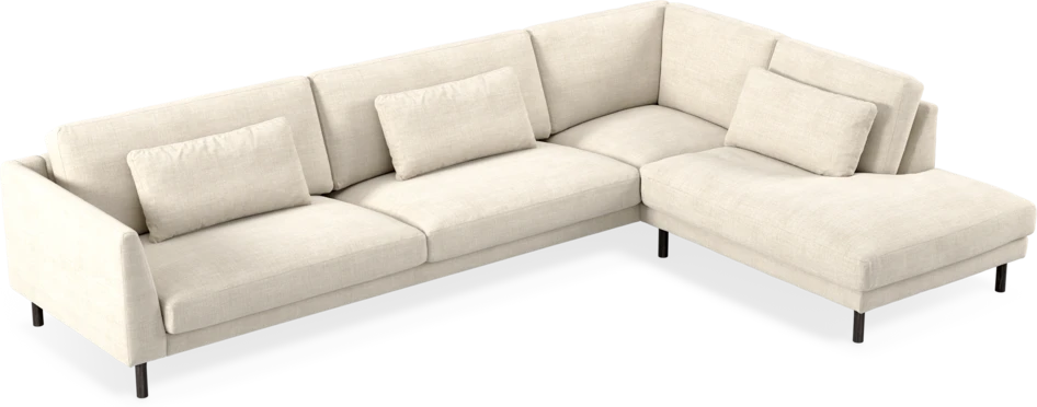 Willow - 4-sits soffa med divan höger, fast klädsel - Beige