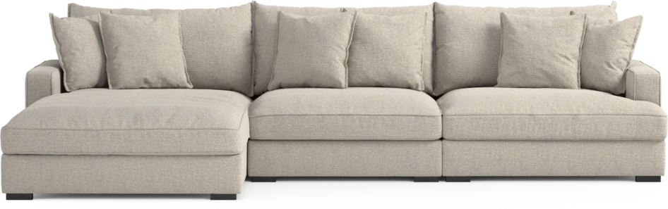 Rossi - 3-sits soffa med schäslong vänster - Beige