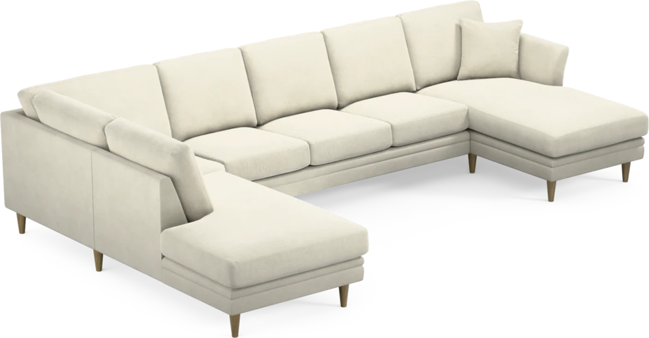 Eden - 3-sits soffa med divan vänster och schäslong höger - Vit