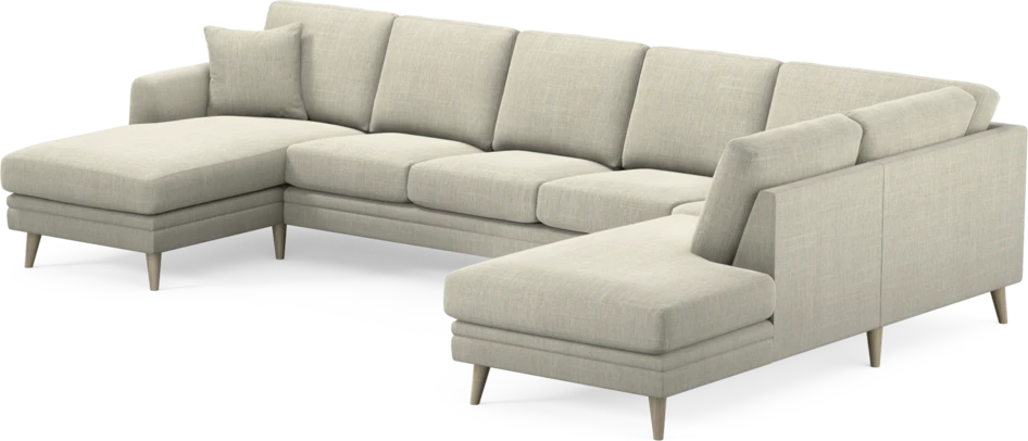 Eden - 3-sits soffa med schäslong vänster och divan höger - Beige