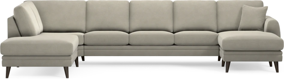 Eden - 3-sits soffa med divan vänster och schäslong höger - Brun