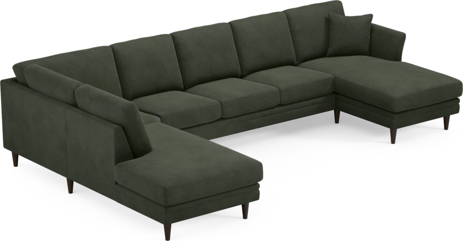 Eden - 3-sits soffa med divan vänster och schäslong höger - Grön