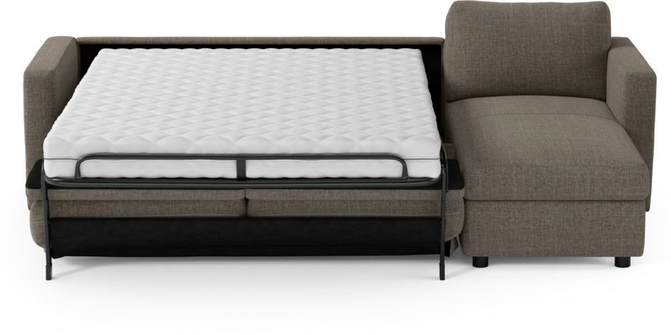 Lindö - Bäddsoffa 2,5-sits med schäslong, vändbar - Brun