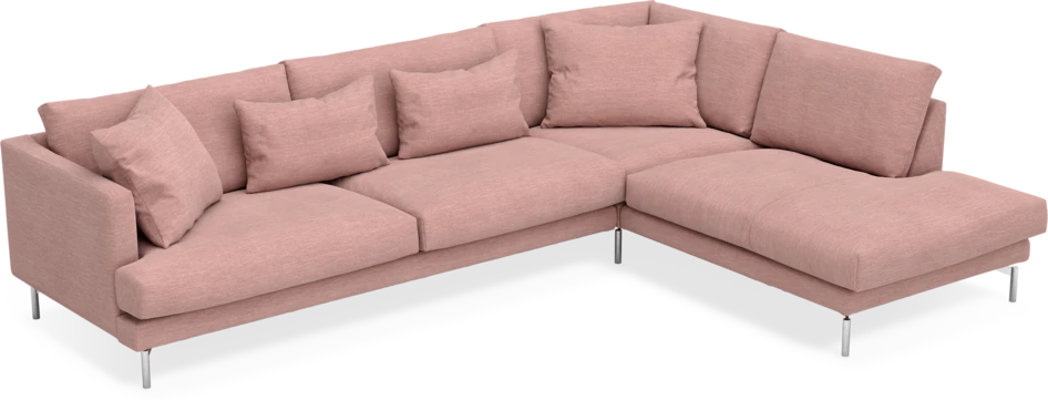 Harper - 3-sits soffa med divan höger - Rosa