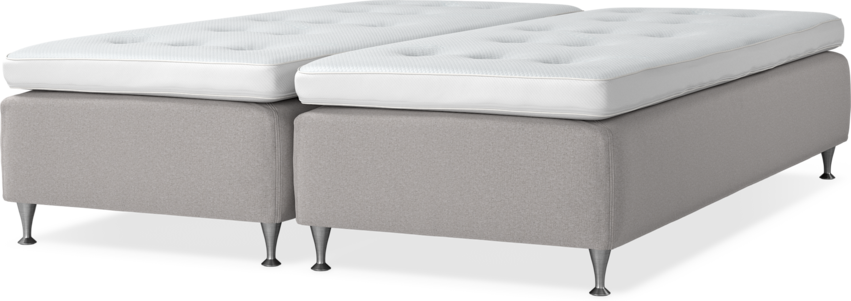 Delux Sense - Ramsäng, dubbelsäng med bäddmadrass - Grå