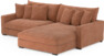 Rossi - 2-sits soffa med schäslong XL höger - Gul
