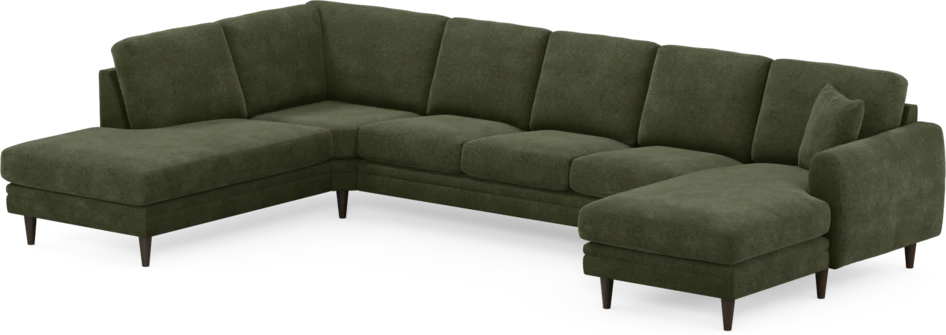 Eden - 3-sits soffa med divan vänster och schäslong höger - Grön