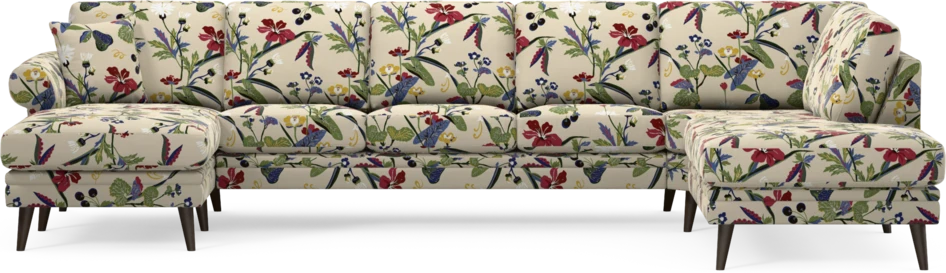 Eden - 3-sits soffa med schäslong vänster och divan höger - Flerfärgad