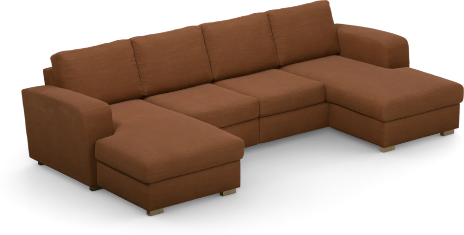 Friday - 2-sits soffa med två schäslonger - Orange