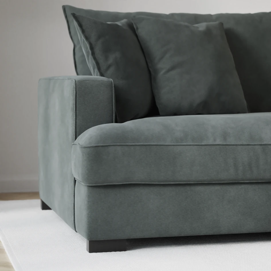 Rossi - 3-sits soffa, hel dyna - Grå