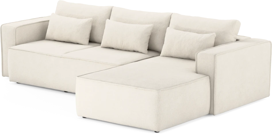Ide - Bäddsoffa 3-sits med schäslong höger - Vit