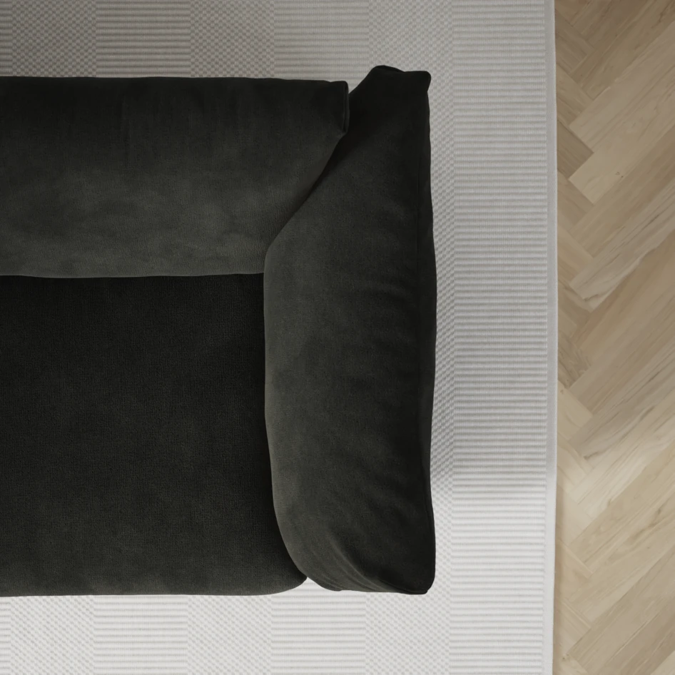 Cherrie - 3-sits soffa med divan vänster, fast klädsel - Svart
