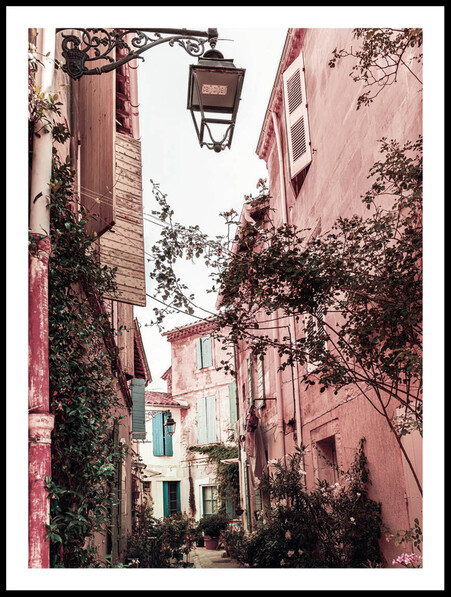 Fransk stadsgata - Poster - Rosa