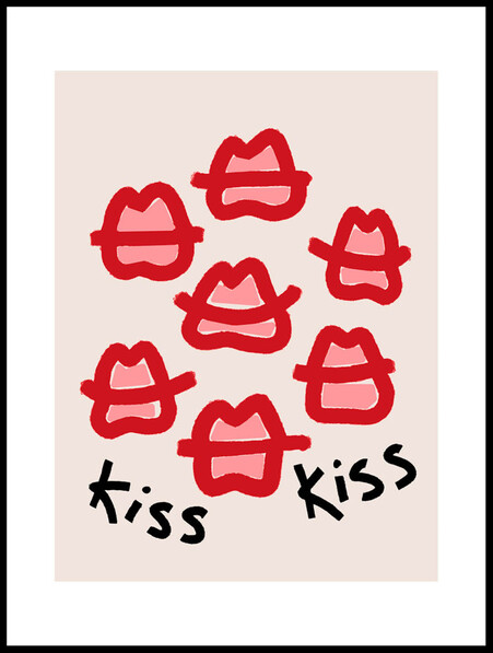 Kiss - Poster - Röd