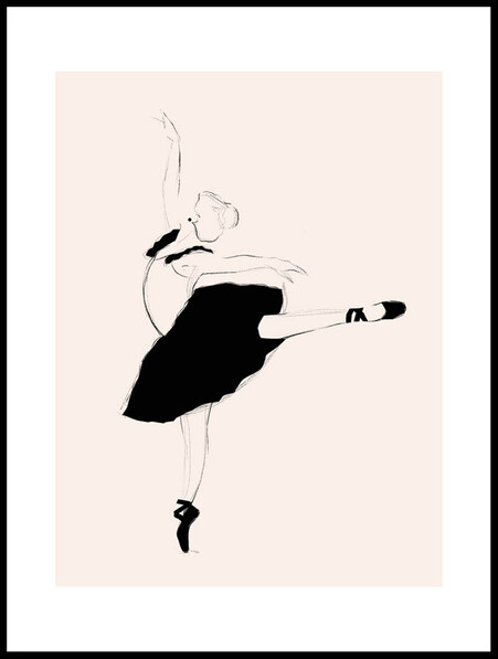Skiss av ballerina - Poster - Svart
