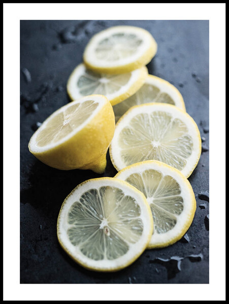 Skivad citron - Poster - Svart