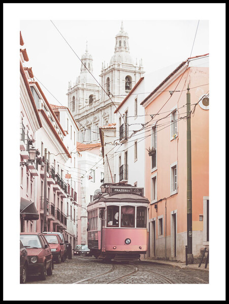 Spårvagn i Lissabon - Poster - Svart