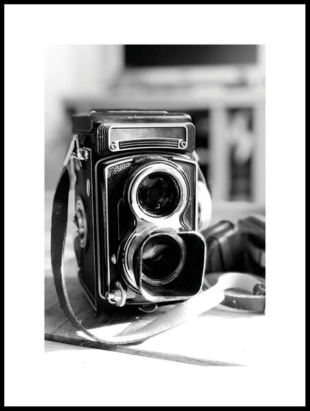 Vintage kamera - Poster - Svart