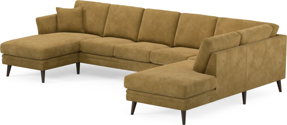 Eden - 3-sits soffa med schäslong vänster och divan höger - Gul