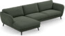 Madison Lux - 3-sits soffa med schäslong vänster - Grön