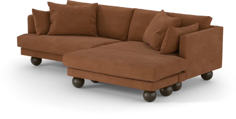 Harper - 4-sits med schäslong XL höger - Orange