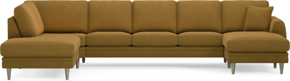 Eden - 3-sits soffa med divan vänster och schäslong höger - Gul