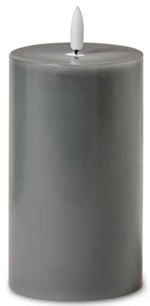 Blänka - LED-ljus, H 17 Ø 8 cm - Grå