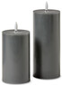 Blänka - LED-ljus, H 22 Ø 8 cm, timer - Grå