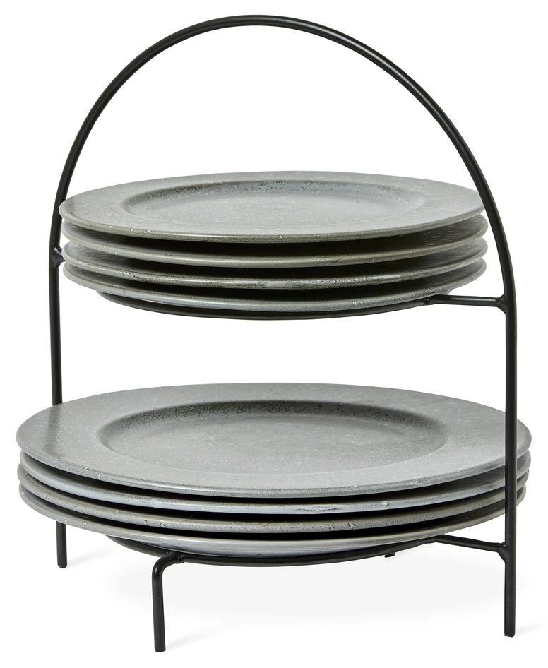 Afficher - Tallriksställ, L 19 cm, B 29 cm,  H 31,5 cm - Svart