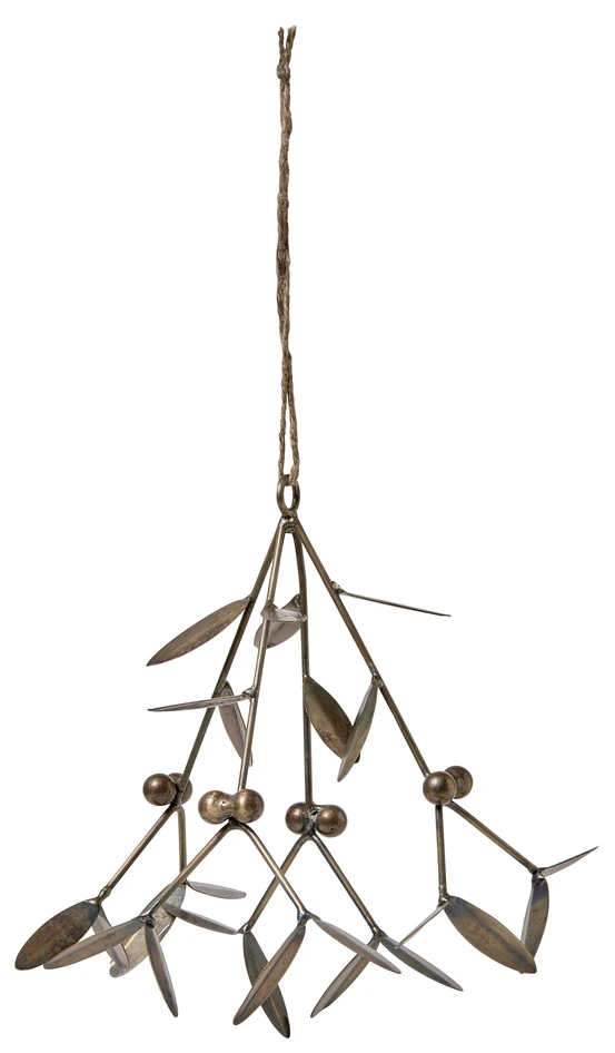 Mistel - Blomdekoration, Ø 16 cm - Grå