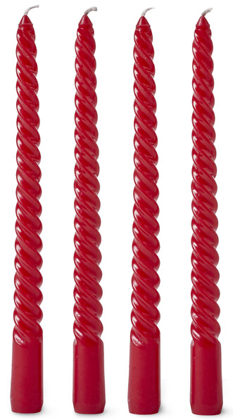 Twist - Ljus, 4-pack, H 25 cm, brinntid 6 h - Röd