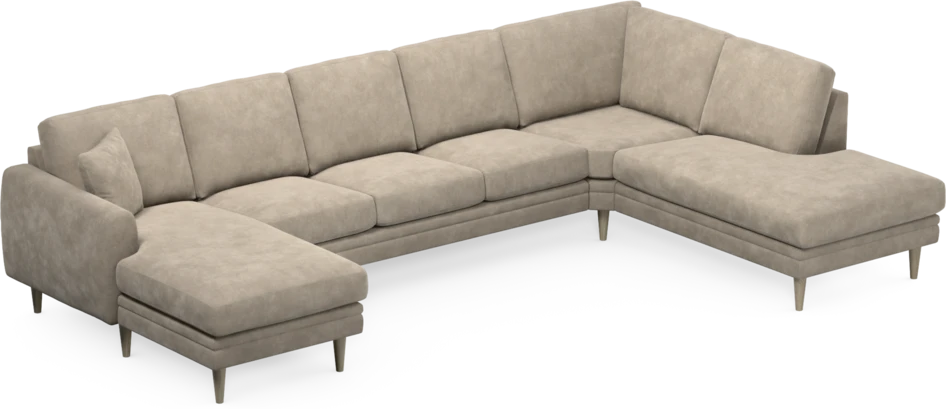Eden - 3-sits soffa med schäslong vänster och divan höger - Beige