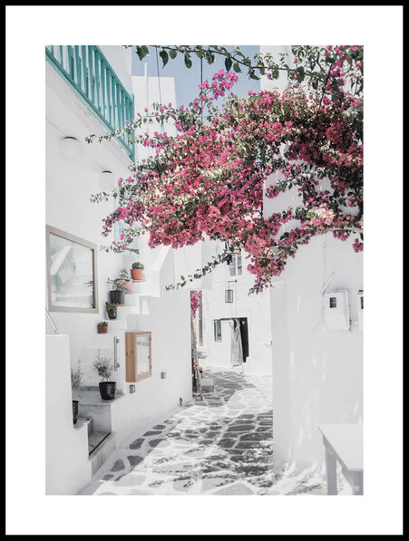 Charmiga Gatan  - Poster - Vit