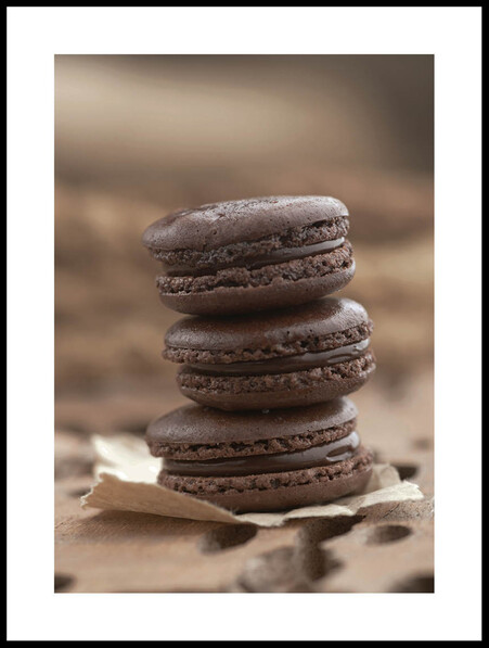 Chokladmacarons  - Poster - Brun