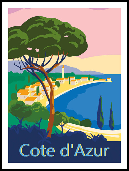 Cote d'Azur  - Poster - Grön