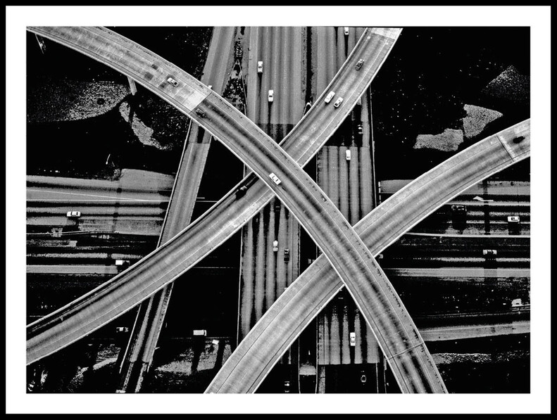 Motorväg i Los Angeles - Poster - Svart
