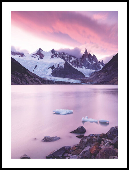 Rosa Glaciersjö I Patagonien  - Poster - Lila