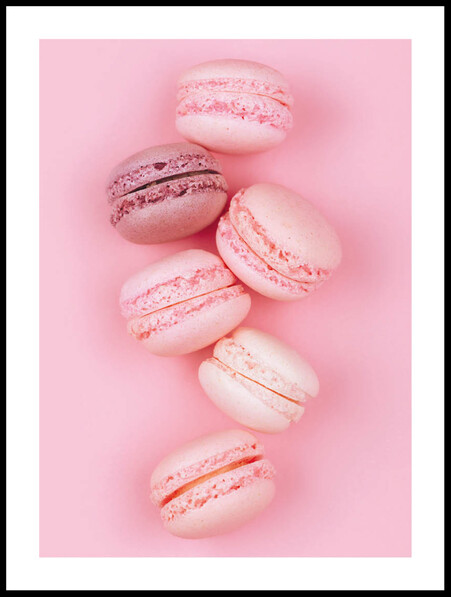 Rosa Macarons  - Poster - Blå