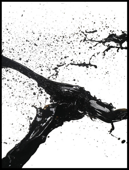 Svart Färgstänk - Poster - Vit