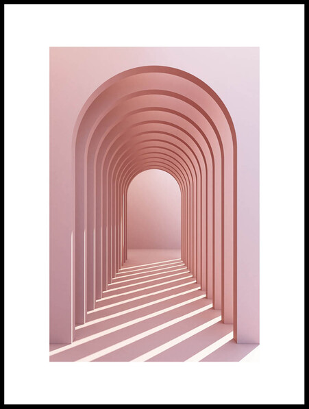 Rosa Valv Med Skuggor  - Poster - Beige