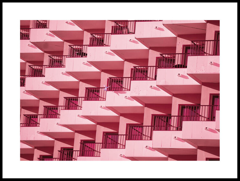 Arkitektur I Rosa  - Poster - Vit