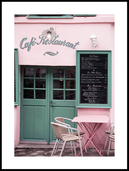 Café I Paris - Poster - Grön