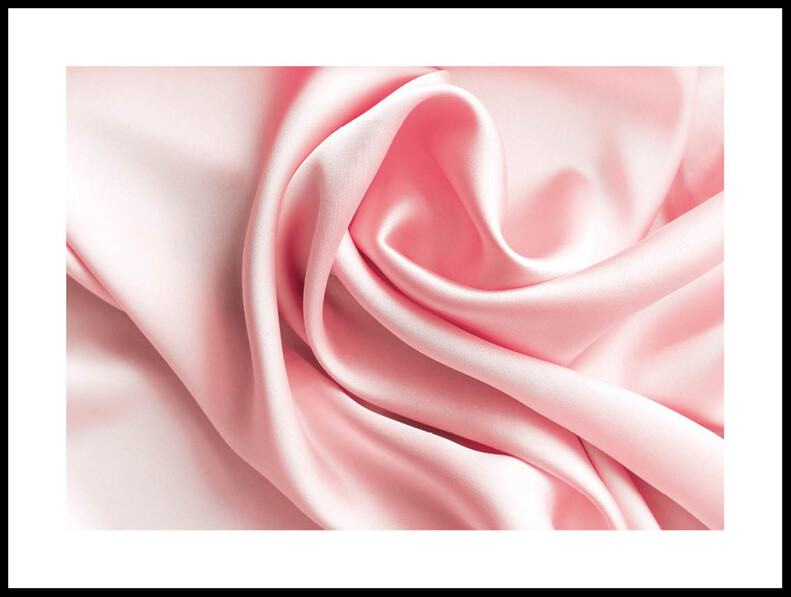 Rosa Siden  - Poster - Vit