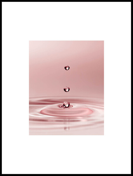 Tre Droppar - Poster - Rosa