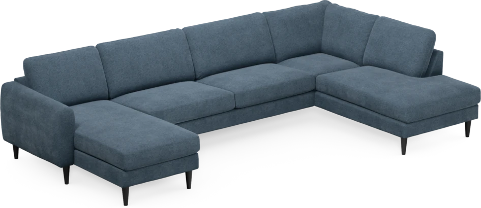 Bridge - 3-sits soffa med schäslong vänster och divan höger - Blå