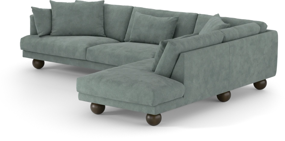 Harper - 3-sits soffa med divan höger - Blå
